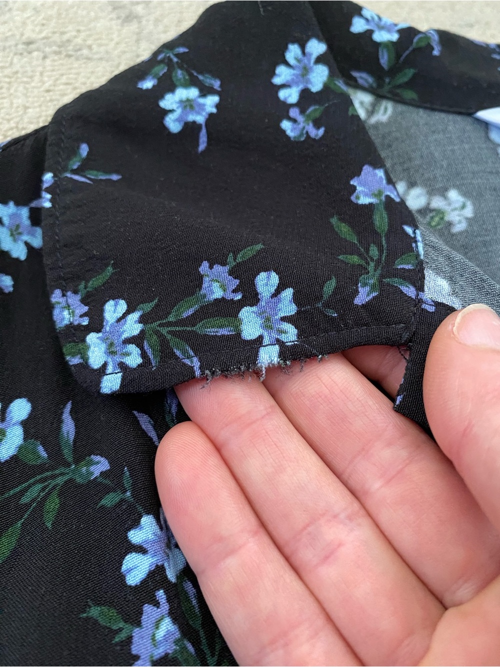 & Other Stories Paris Atelier Floral Maxi Dress 10 Black Blue Button Collar - Picture 7 of 16